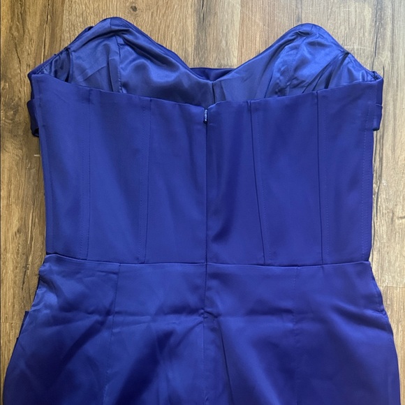 Bardot Strapless Dress Deep Blue - Picture 4 of 8
